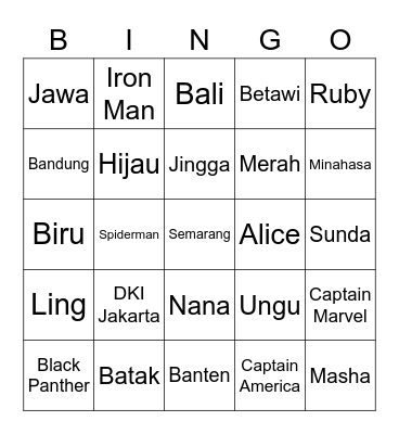 Bingo 💜 Bingo Card