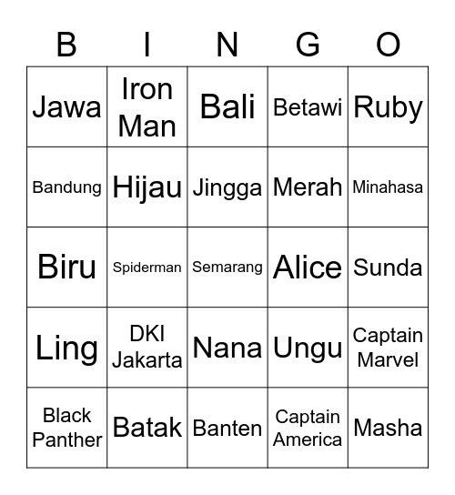 Bingo 💜 Bingo Card