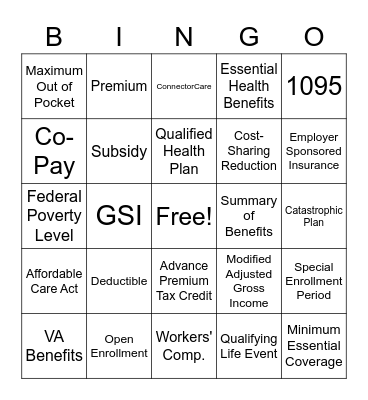 HealthConnector BINGO Card