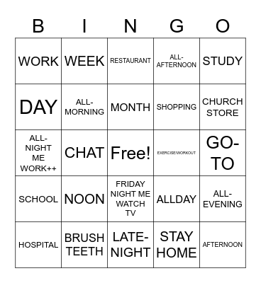 Unit 9 Lesson 1 Bingo Card