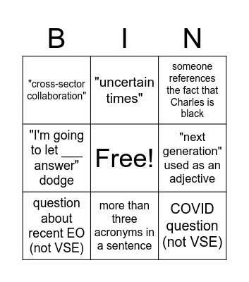 AOSVSE21 Bingo Card