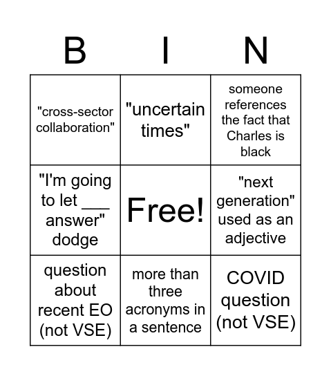 AOSVSE21 Bingo Card