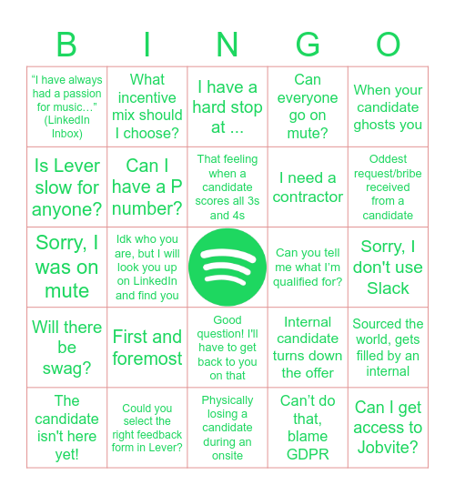 Global TA Bingo Card