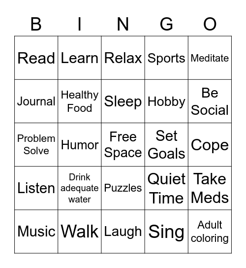 BE  HEALTHY  BINGO Card