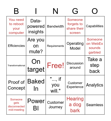 AIM Team Bingo Card