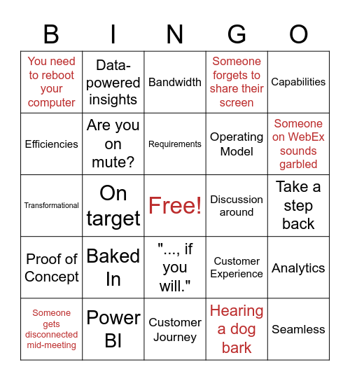 AIM Team Bingo Card