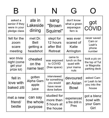 Feast of Roses Bingo Card