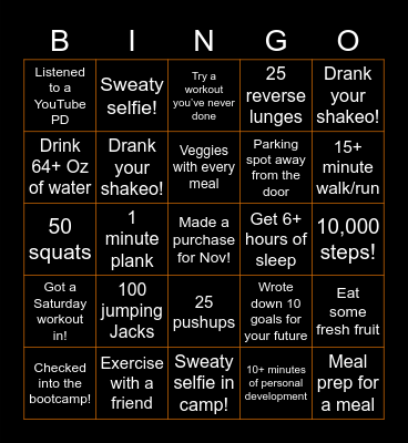 FIT-TOBER BINGO 🍁🎃 Bingo Card
