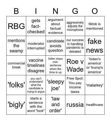 Debate Bingo! Bingo Card