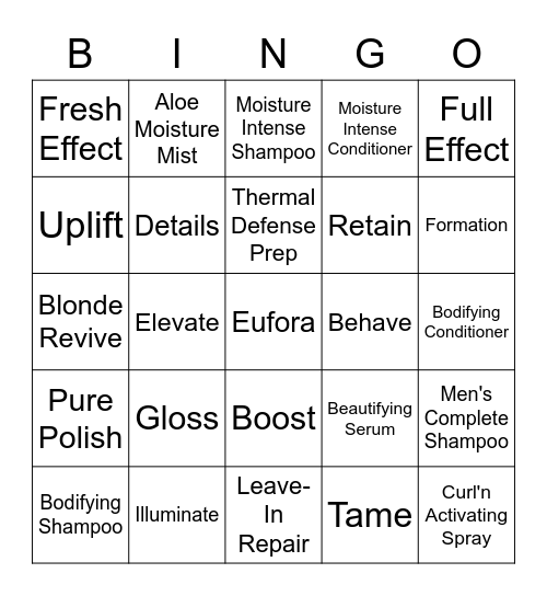 Eufora Bingo Card