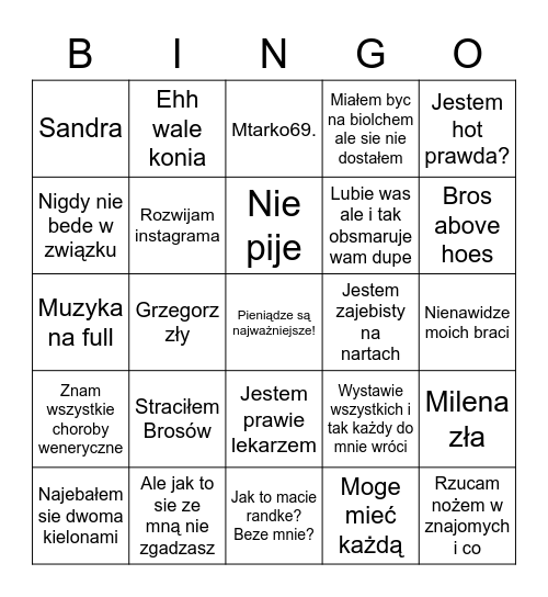 Igor Bingo Card