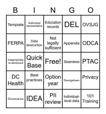 Farewell, Robin Bingo Card