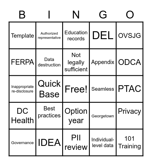 Farewell, Robin Bingo Card