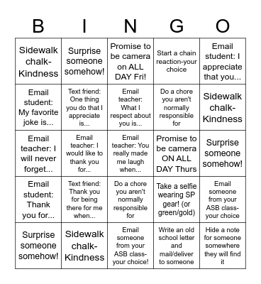 ASB 9/30/20 Bingo Card