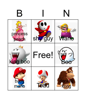 Mario Bingo Card