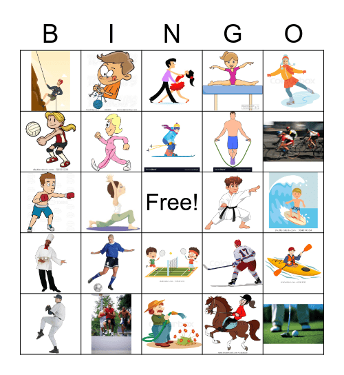 Fitness Bingo Card