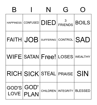 JOB Bingo Card