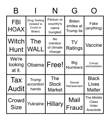 Debate Bingo Card