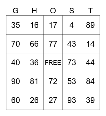 HALLOWEEN Bingo Card