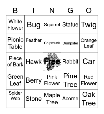 Nature Walk Bingo Card