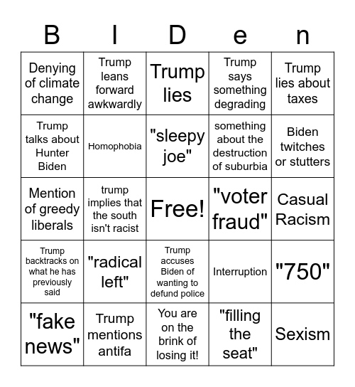 Sh*t Show Bingo Card