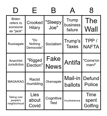 Debate Bingo Card