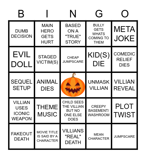 HORROR BINGO Card