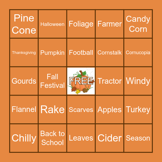 🍂🍁HAPPY FALL Y'ALL!🍁🍂 Bingo Card