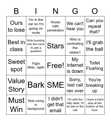 Team Bonding Bingo Card