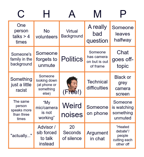 Advisory Bingo Card