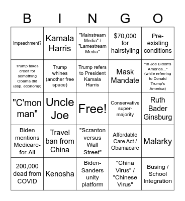 Deb Bing Bingo Card