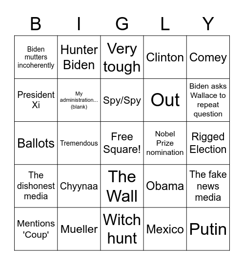 Debate Bingo! Bingo Card