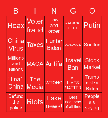 Debáte Bingo Card
