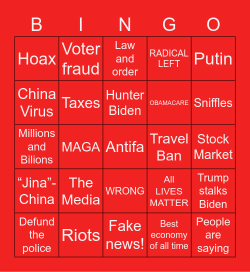 Debáte Bingo Card