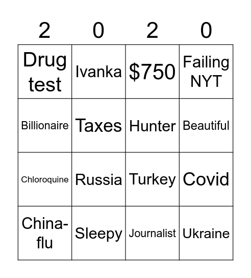 Presidential  Debate Bingo Card