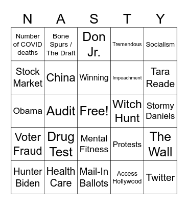 Debate Bingo Card
