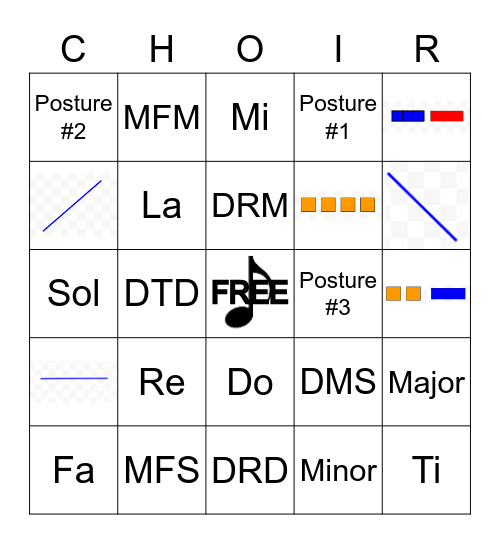 Prairie Ridge Choir Bingo Card