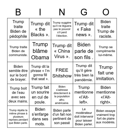 Debat Bingo Card