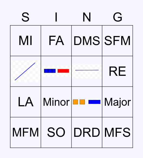 Prairie Ridge Choir Bingo Card