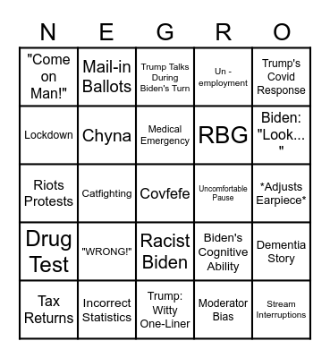 Debate Bingo Card