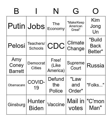 Debate Bingo Card