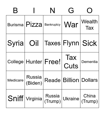 Debate Bingo Card