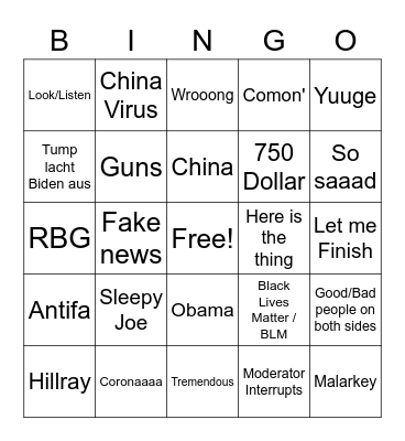 TV Duell Bingo Card