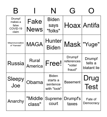 Debate BINGO Card