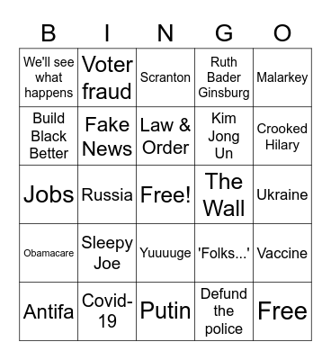 Debate Bingo Card