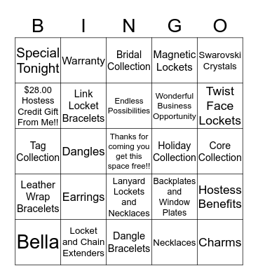 Origami Owl Bingo Card