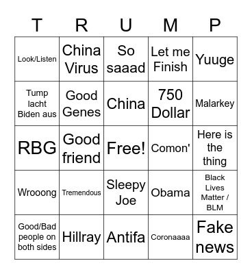 TV Duell Bingo Card