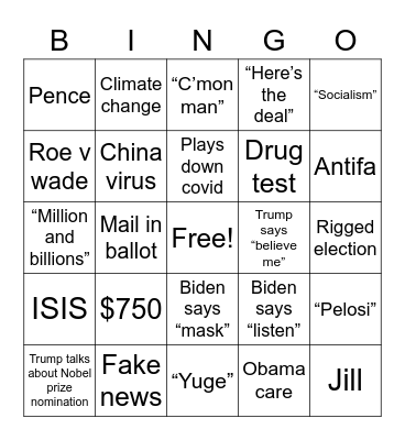 Debate board Bingo Card
