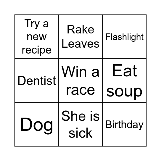 Inference Bingo Card