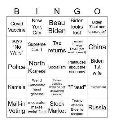 Mom Bingo Card